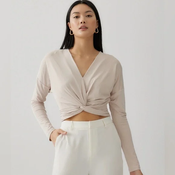 Love, Bonito Rebekah Cupro Knotted Crop Top - Picture 1 of 5